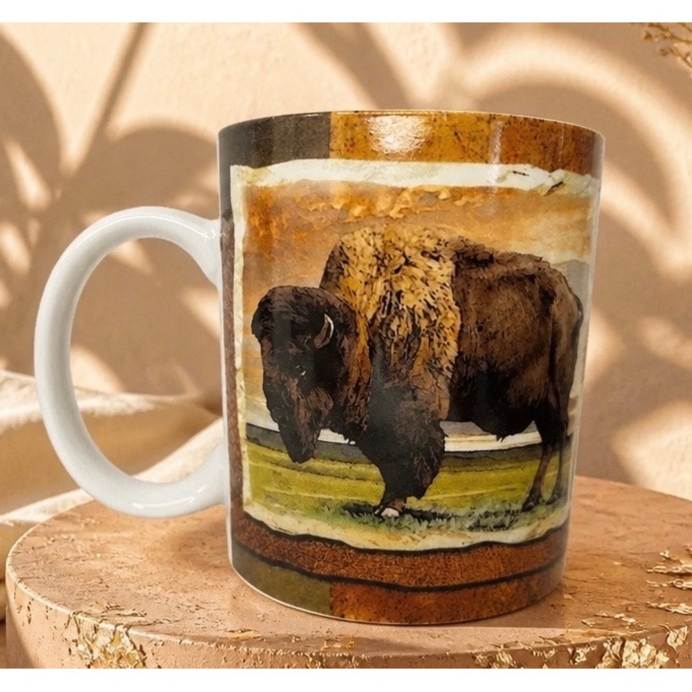 NorthDakota Souvenir Coffee Mug Wildlife Bison Deer Pheasant Nature Gift Ceramic